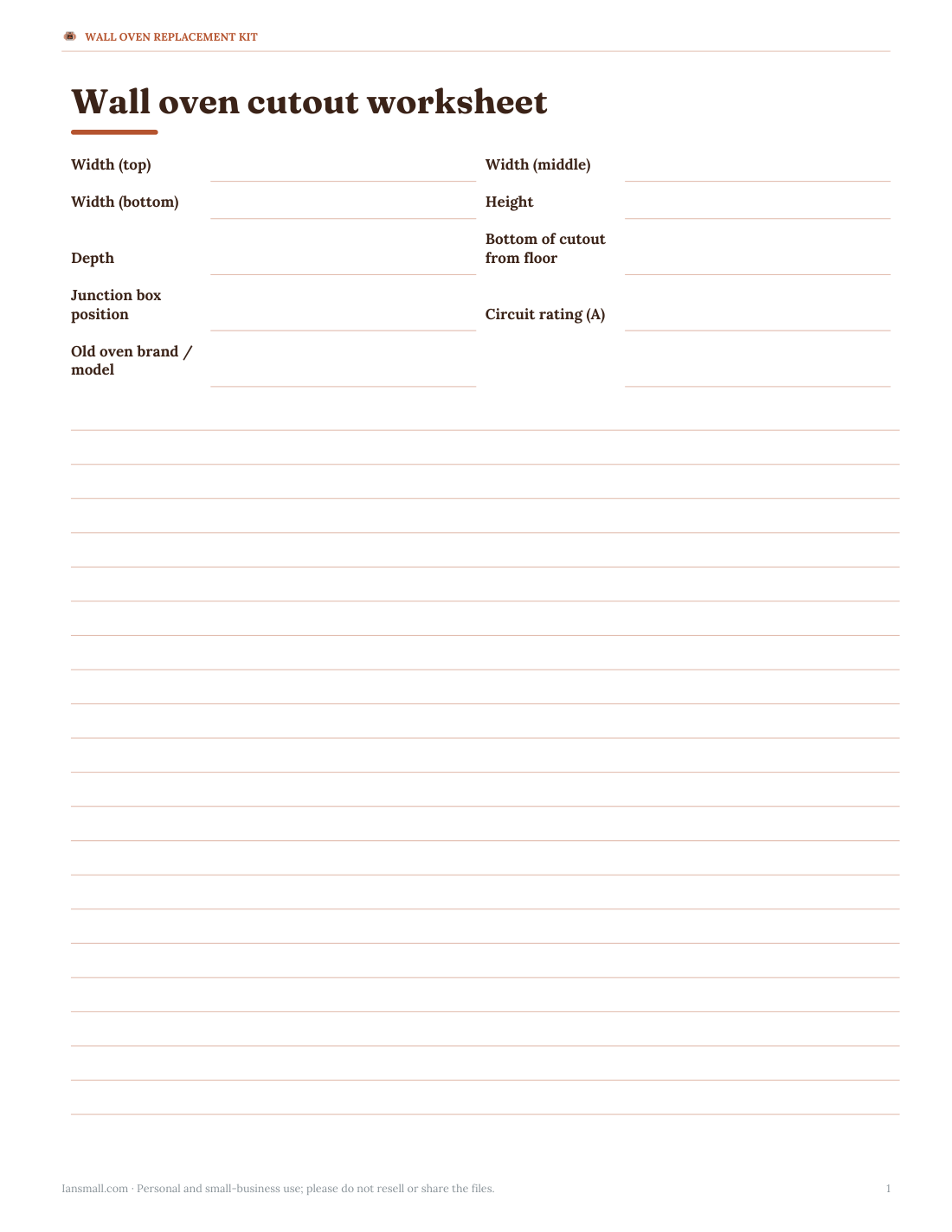 Preview of the first page of Measuring worksheet (DOCX/PDF)